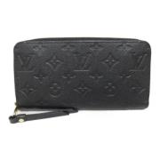 Pre-owned Leather wallets Louis Vuitton Vintage , Black , Dames