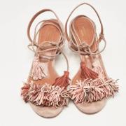 Pre-owned Suede sandals Aquazzura Pre-owned , Pink , Dames