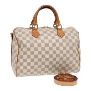 Pre-owned Canvas handbags Louis Vuitton Vintage , White , Dames