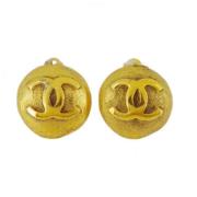 Pre-owned Fabric earrings Chanel Vintage , Yellow , Dames