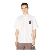 Logo Patch Katoenen Shirt Undercover , White , Heren