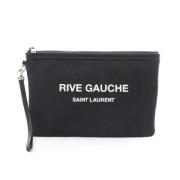 Pre-owned Canvas clutches Yves Saint Laurent Vintage , Black , Dames