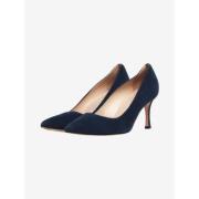 Pre-owned Suede heels Manolo Blahnik Pre-owned , Blue , Dames