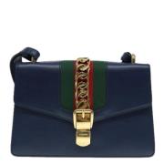 Pre-owned Leather gucci-bags Gucci Vintage , Blue , Dames