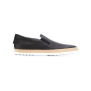 Blauwe Suède Slip-On Casual Sneakers Tod's , Blue , Heren