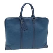 Pre-owned Leather briefcases Louis Vuitton Vintage , Blue , Dames