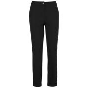 Crepe broek met zij- en achterzakken YES ZEE , Black , Dames