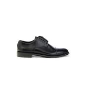 Handgemaakte Leren Derby Schoenen Brecos , Black , Heren