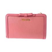 Pre-owned Leather wallets Prada Vintage , Pink , Dames