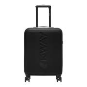 Kleine Trolley met Maxi Logo K-Way , Black , Heren