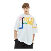 Katoenen Jersey Android T-Shirt Walter Van Beirendonck , White , Heren