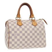 Pre-owned Canvas handbags Louis Vuitton Vintage , White , Dames