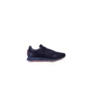 Blauwe Suède Sneakers Logo Achterkant Barracuda , Blue , Heren