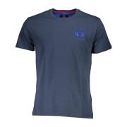 Blauw Kortemouw Heren T-Shirt Geborduurd Logo La Martina , Blue , Here...