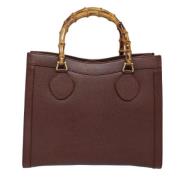 Pre-owned Leather handbags Gucci Vintage , Brown , Dames