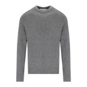 Alpaca Regular Crewneck Sweater Amaránto , Gray , Heren