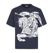 Ruiter Ridder Print Katoenen T-shirt Burberry , Blue , Heren