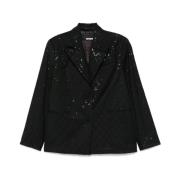 Oversized Jas met Pailletten Rotate Birger Christensen , Black , Dames