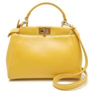 Pre-owned Leather handbags Fendi Vintage , Yellow , Dames