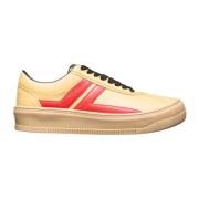 Leren Sneakers met Contrastpanelen Lanvin , Yellow , Heren