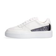 Witte Glitter Lage Top Sneakers Deabused , White , Dames