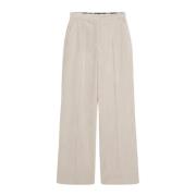 Wijde Corduroy Broek Retro Stijl Cinque , Beige , Dames