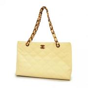 Pre-owned Leather shoulder-bags Chanel Vintage , Beige , Dames