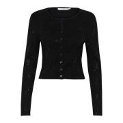 Zwarte cardigan met strass details Gestuz , Black , Dames