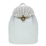 Pre-owned Leather backpacks Salvatore Ferragamo Pre-owned , White , Da...