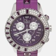 Pre-owned Stainless Steel watches Dior Vintage , Purple , Dames