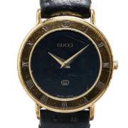 Pre-owned Leather watches Gucci Vintage , Black , Dames