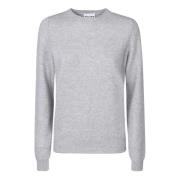 Cashmere Crew Neck Sweater met Ribbed Edges Kujten , Gray , Dames