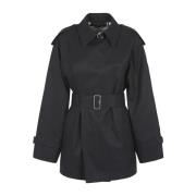 Zwarte Katoenen Trenchcoat Burberry , Black , Dames