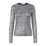 Zilveren Paillet Lange Mouwen Top Modström , Gray , Dames