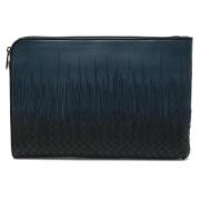 Pre-owned Leather clutches Bottega Veneta Vintage , Blue , Dames