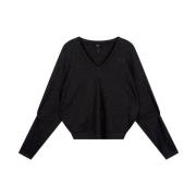 Gebreide trui met mouwdetail Alix The Label , Black , Dames