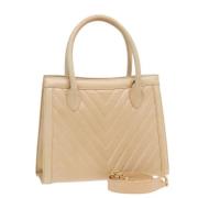 Pre-owned Leather handbags Chanel Vintage , Beige , Dames