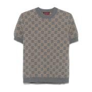 Omkeerbare Wollen Gebreide Trui Gucci , Gray , Dames