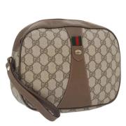 Pre-owned Leather clutches Gucci Vintage , Beige , Dames