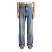 High-waisted Straight Leg Jeans Haikure , Blue , Dames