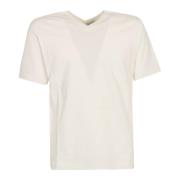 Witte V-hals T-shirt voor mannen Bottega Veneta , Beige , Heren