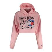 Roze hoodie met borduursel en print Tommy Hilfiger , Pink , Dames