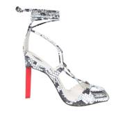 Python Print Hoge Hak Sandalen The Attico , Gray , Dames