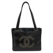 Pre-owned Leather totes Chanel Vintage , Black , Dames