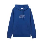 Gezellige Nova Hoodie met Intrigerend Borduurwerk Obey , Blue , Heren