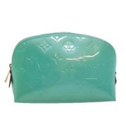 Pre-owned Leather pouches Louis Vuitton Vintage , Green , Dames