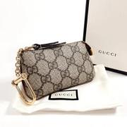 Pre-owned Canvas wallets Gucci Vintage , Gray , Dames