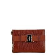 Pre-owned Leather clutches Salvatore Ferragamo Pre-owned , Brown , Dam...