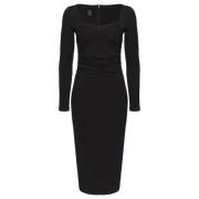 Neopreen Lange Jurk met Slim Fit Pinko , Black , Dames