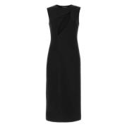 Natuurlijke viscose jurk met ritssluiting Versace , Black , Dames